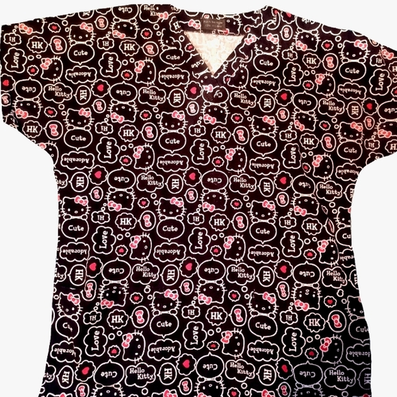 Hello Kitty Scrub Top by Rub a Dub Scrubs - Picture 1 of 4